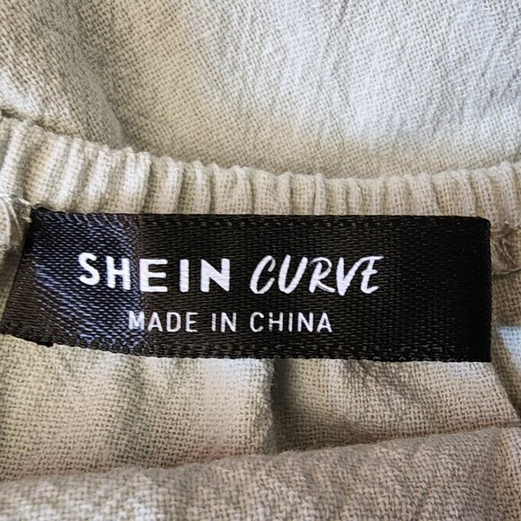 SHEIN CURVE Plus Solid Ruffle Hem Tie Front Bardot Dress Size 4XL NWOT - Picture 6 of 7